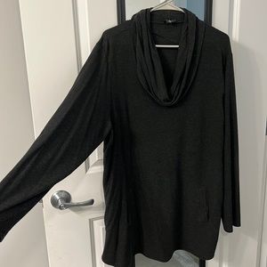 Black sweater turtleneck dress